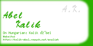 abel kalik business card